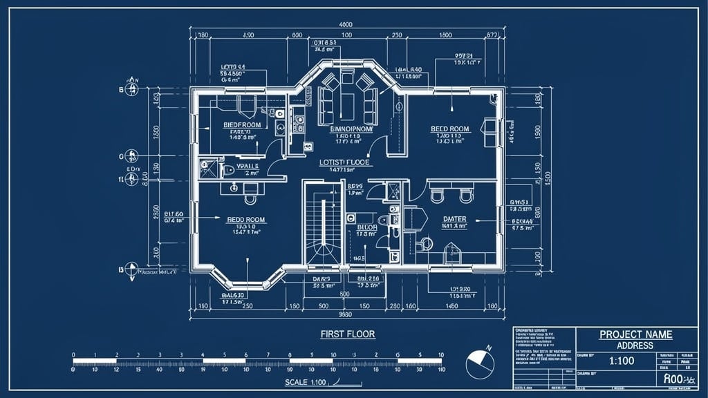 Detailed building survey floor plans and documentation
