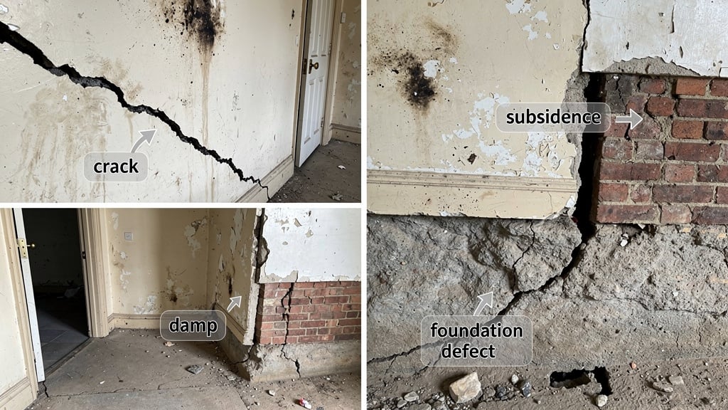 Building surveyor identifying structural issues